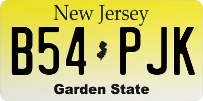 NJ license plate B54PJK