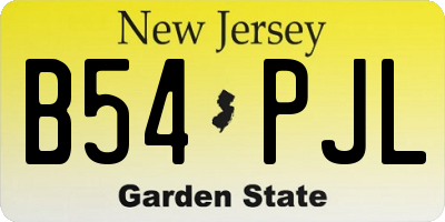 NJ license plate B54PJL