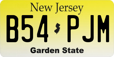 NJ license plate B54PJM