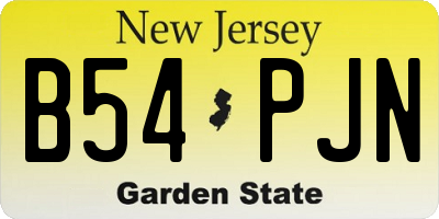 NJ license plate B54PJN