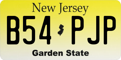 NJ license plate B54PJP
