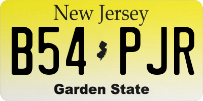 NJ license plate B54PJR
