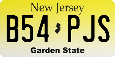 NJ license plate B54PJS