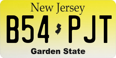 NJ license plate B54PJT