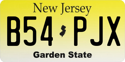 NJ license plate B54PJX