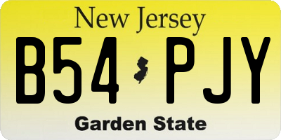 NJ license plate B54PJY