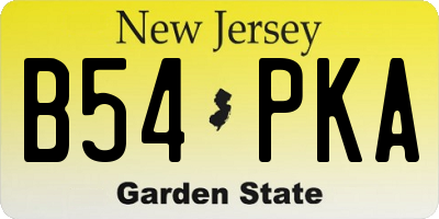 NJ license plate B54PKA