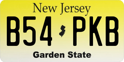 NJ license plate B54PKB