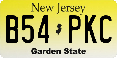 NJ license plate B54PKC