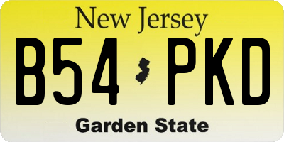 NJ license plate B54PKD