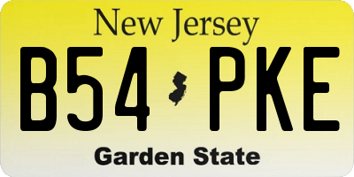 NJ license plate B54PKE