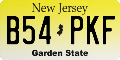 NJ license plate B54PKF