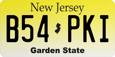 NJ license plate B54PKI