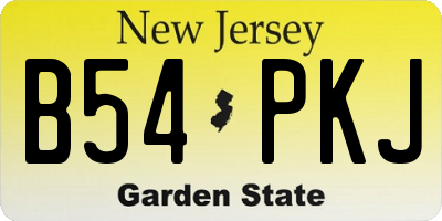 NJ license plate B54PKJ