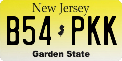 NJ license plate B54PKK