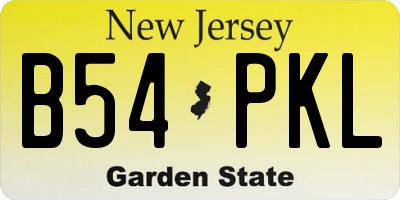 NJ license plate B54PKL