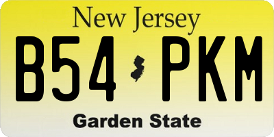 NJ license plate B54PKM