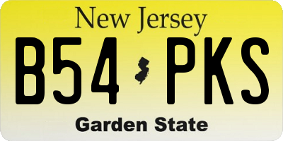 NJ license plate B54PKS