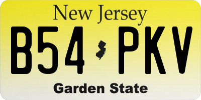 NJ license plate B54PKV