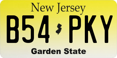 NJ license plate B54PKY