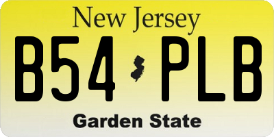 NJ license plate B54PLB