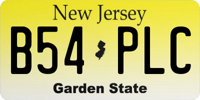 NJ license plate B54PLC