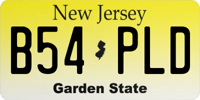 NJ license plate B54PLD