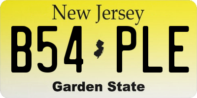 NJ license plate B54PLE