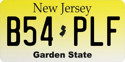 NJ license plate B54PLF