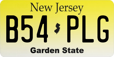 NJ license plate B54PLG