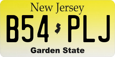 NJ license plate B54PLJ