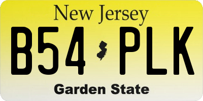 NJ license plate B54PLK