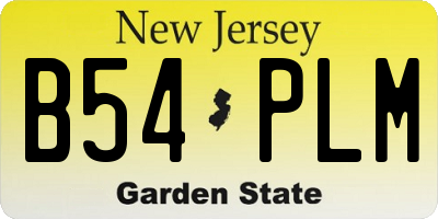 NJ license plate B54PLM
