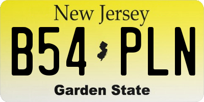NJ license plate B54PLN