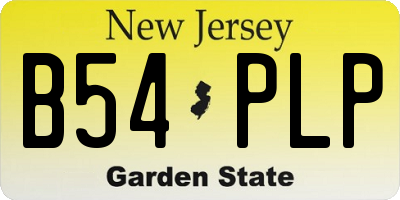 NJ license plate B54PLP