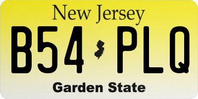 NJ license plate B54PLQ
