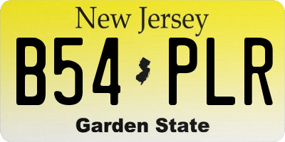 NJ license plate B54PLR