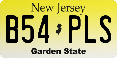 NJ license plate B54PLS
