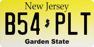 NJ license plate B54PLT
