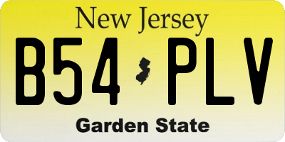 NJ license plate B54PLV