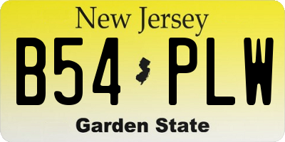 NJ license plate B54PLW