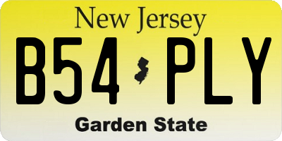 NJ license plate B54PLY