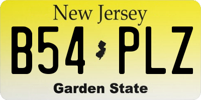 NJ license plate B54PLZ