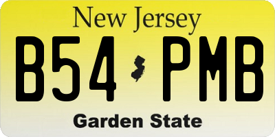 NJ license plate B54PMB