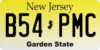 NJ license plate B54PMC