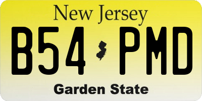 NJ license plate B54PMD