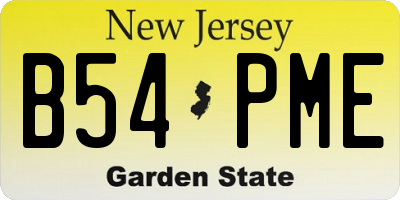 NJ license plate B54PME