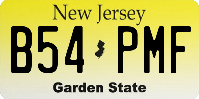 NJ license plate B54PMF