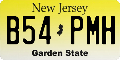 NJ license plate B54PMH