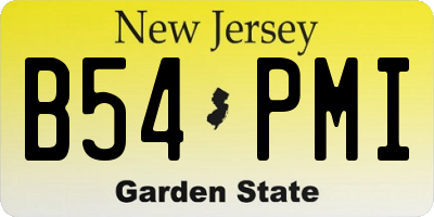 NJ license plate B54PMI